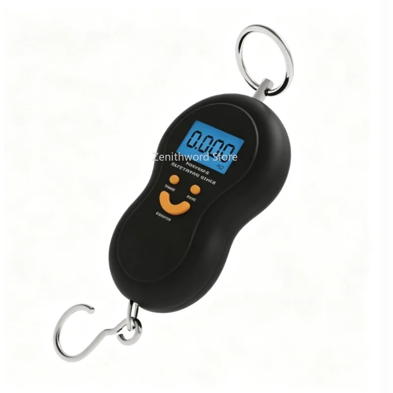 Bilancia digitale portatile da 50 kg per valigie, con gancio e anello, display retroilluminato, ideale per i viaggi.