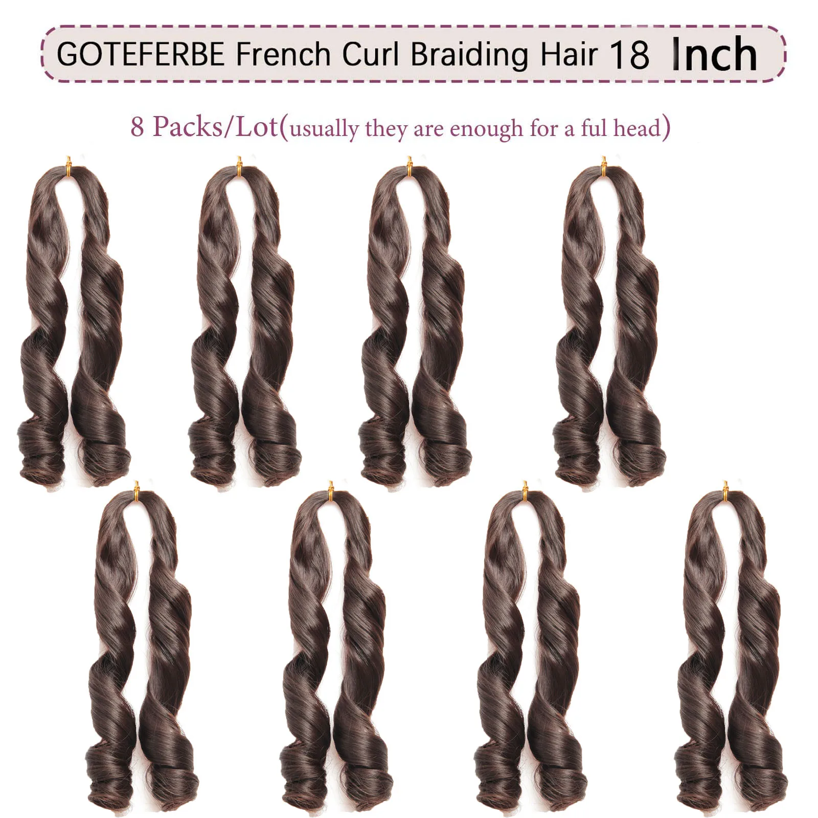 1 Piece Pre Stretched French Curls Loose Wave Spiral Curl Ombre Braiding Hair Low Temperature Synthetic Hair Extensions
