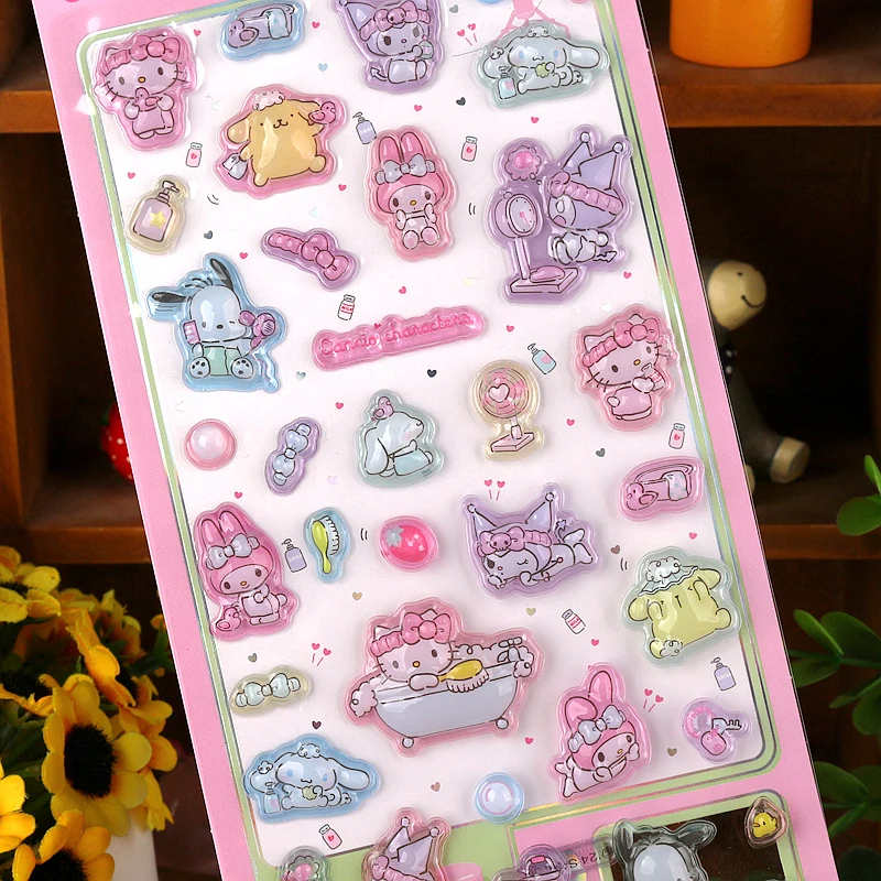 Sanrio 헬로 키티 3D 릴리프 스티커 스크랩북 만화 소녀 Diy 일기 전화 케이스 노... - 5