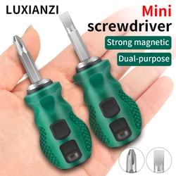 LUXIANZI 2 IN 1 Mini Screwdriver Slotted Phillips Magnetic Bits For Mobile Phone Laptop  Repair Tool Double head Screw driver