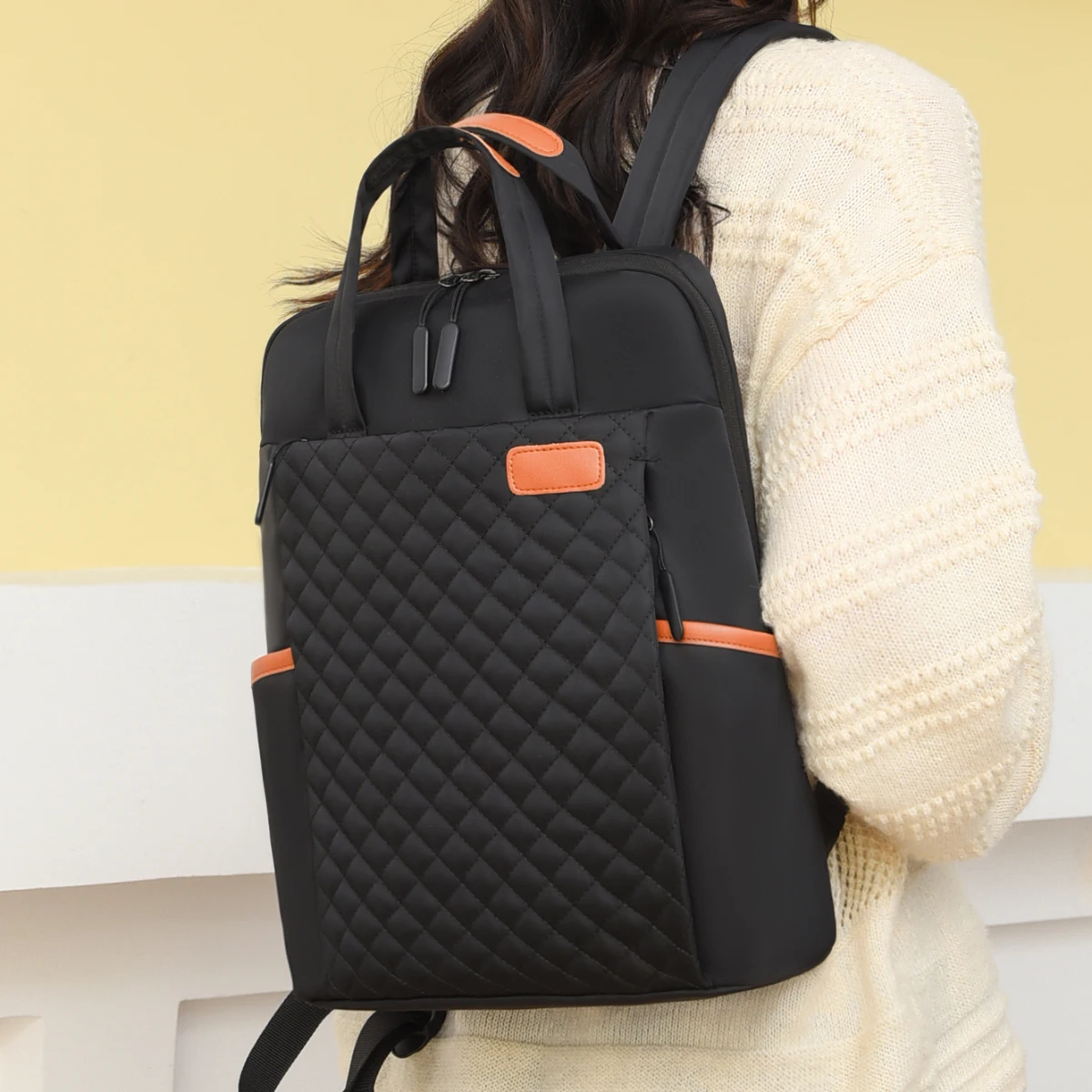 Tas Ibu Korea, Ransel Nilon Sederhana Berkapasitas Besar untuk Mahasiswa Pria dan Wanita, Tas Laptop, Ransel Perjalanan, Tas Konferensi Naik Pesawat