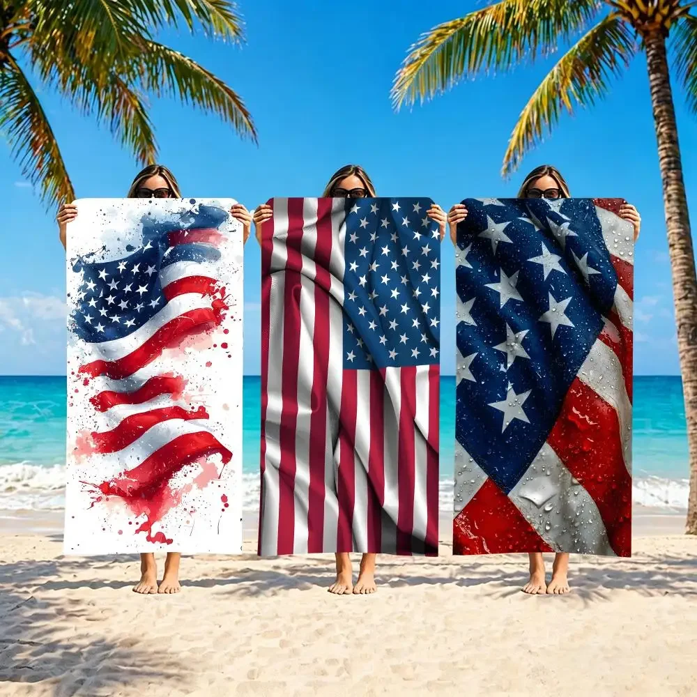 Art Vintage USA Flag Towel Towel Soft Pool Gift For Travel Gym Shower Camping Quick Dry Sports Large Beach Towels