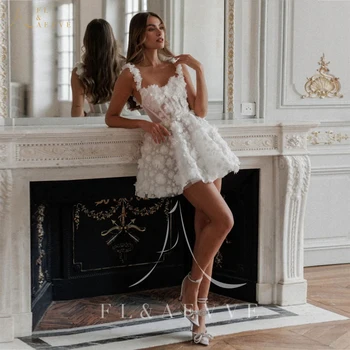 FL & AEVVE فساتين زفاف صغيرة مخصصة ثلاثية الأبعاد زهرة الدان...