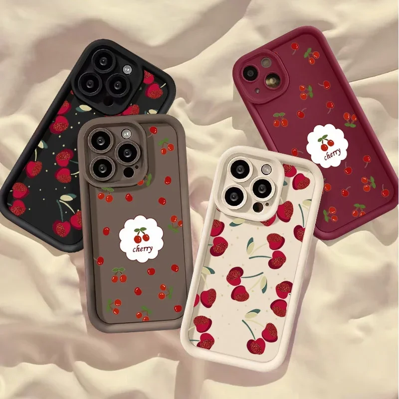 Red Cherry Soft Phone Case For Huawei Magic 6 7 8 PRO 7 Lite P30 P40 P50 Pro Mate 20 30 40 50 Pro Lite Play 60 Plus Casing