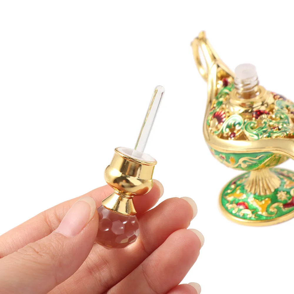 Bottiglie vintage ricaricabili Bottiglie di olio essenziale di lusso in stile arabo Fiala campione vuota anticata a forma di lampada