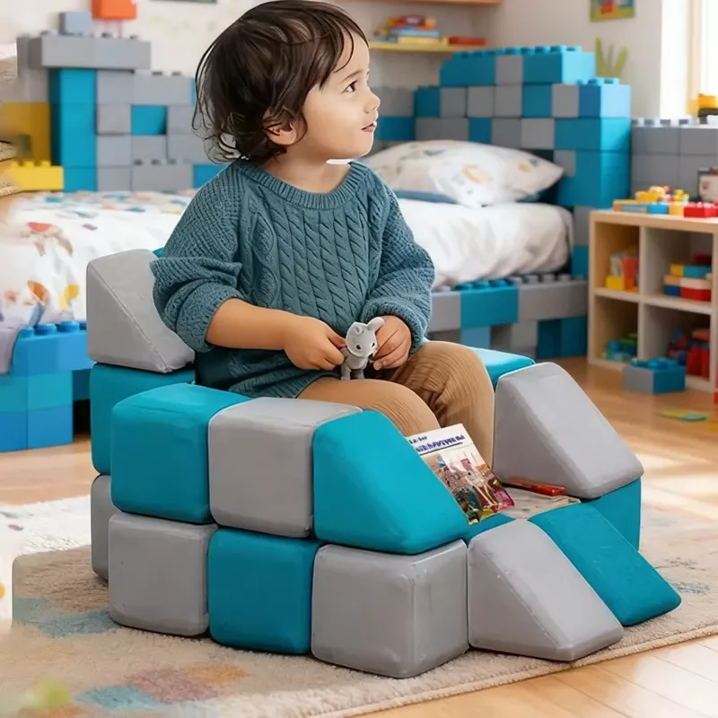 Magnetic Cloth Blocks for Kids Soft Building Toys Safe Indoor Play Educational Preschool Learning Game Children Activity Set