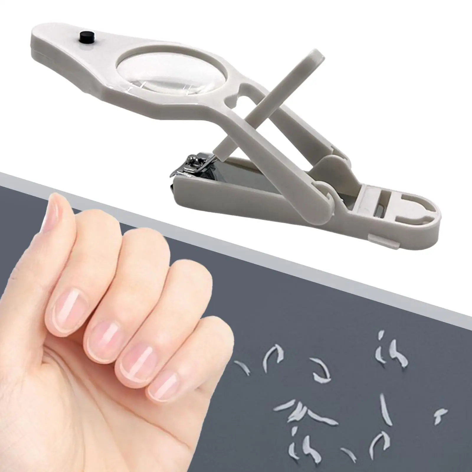 مقص أظافر مريح خفيف مع عدسة مكبرة، مجموعة أدوات قص أظافر احترافية لأصابع القدم للباديكير