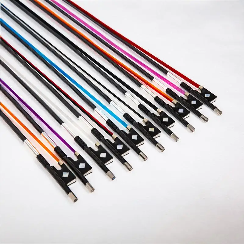G137 Carbon Fiber Bow Hair Round Stick Violin Bows in Multiple Colors