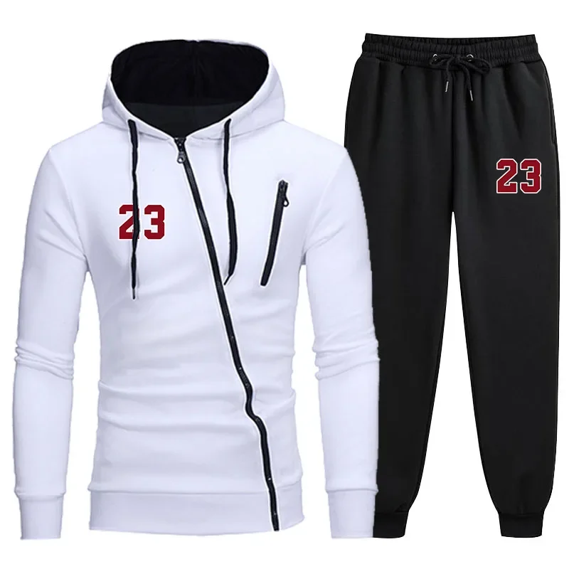 Tracksuit Men New in Sports Printing Zipper Jacket Coat Casual Hooded Sweatshirts Jogging Sweatpants OutdoorsWarm Men's clothing