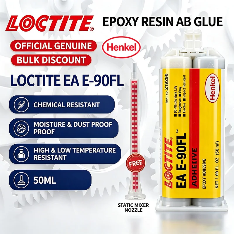 Original Loctite EA E-90FL Epoxy Adhesive 50ML Structural Adhesive Flexible Gray Epoxy Resin AB Glue