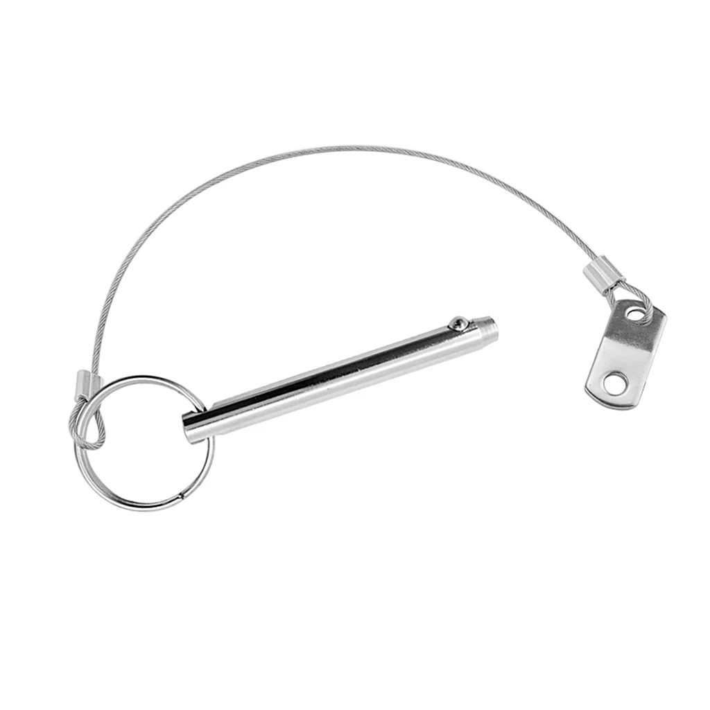 316 Stainless Steel Quick Release Pin for Nautical Accessories Boat Bimini Top Deck Hinge with Wire Lanyard