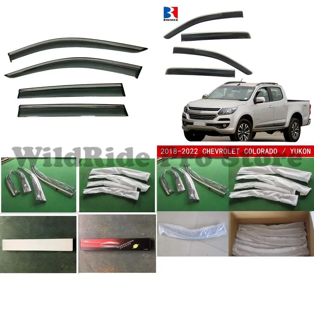 

1 set For CHEVROLET COLORADO YUKON 2018 2022 Car Injection Window Deflectors Vent Visor