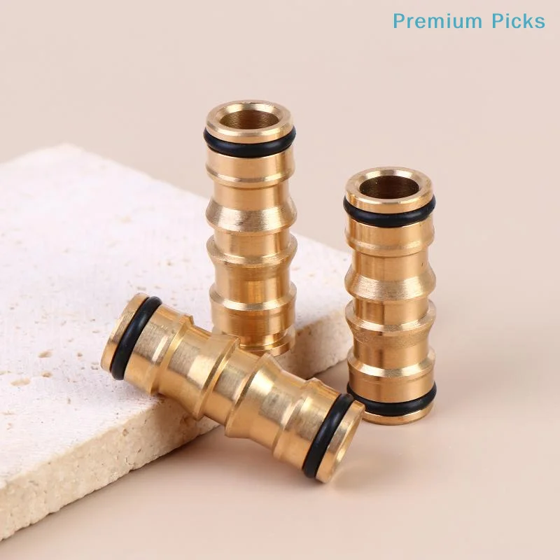 portable2 Way Brass Hose Connector Coupler for Garden Water Pipes Leakproof Repair Extension Joint Outdoor Irrigation Accessory