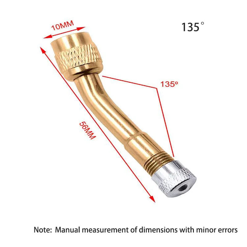 2Pcs Motorcycle 45 90 135 Degree Angle Bent Valve Adaptor Tyre Tube Valve Extension Adapter for Truck Car Moto Bike