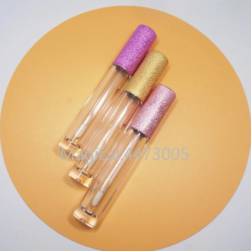 10/20/30/50/100PC 6ml Empty Lip Gloss Tube Plastic Lipgloss Bottle Container Yellow Purple Cap Cylinder Clear Lip Gloss Bottle