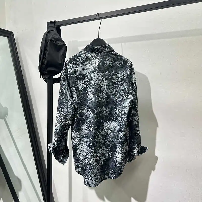Autumn Abstinence Series Design Casual Long-Sleeved Men's Shirt Trendy All-Matching Western Style Pu Shuai Loose Avant-Garde