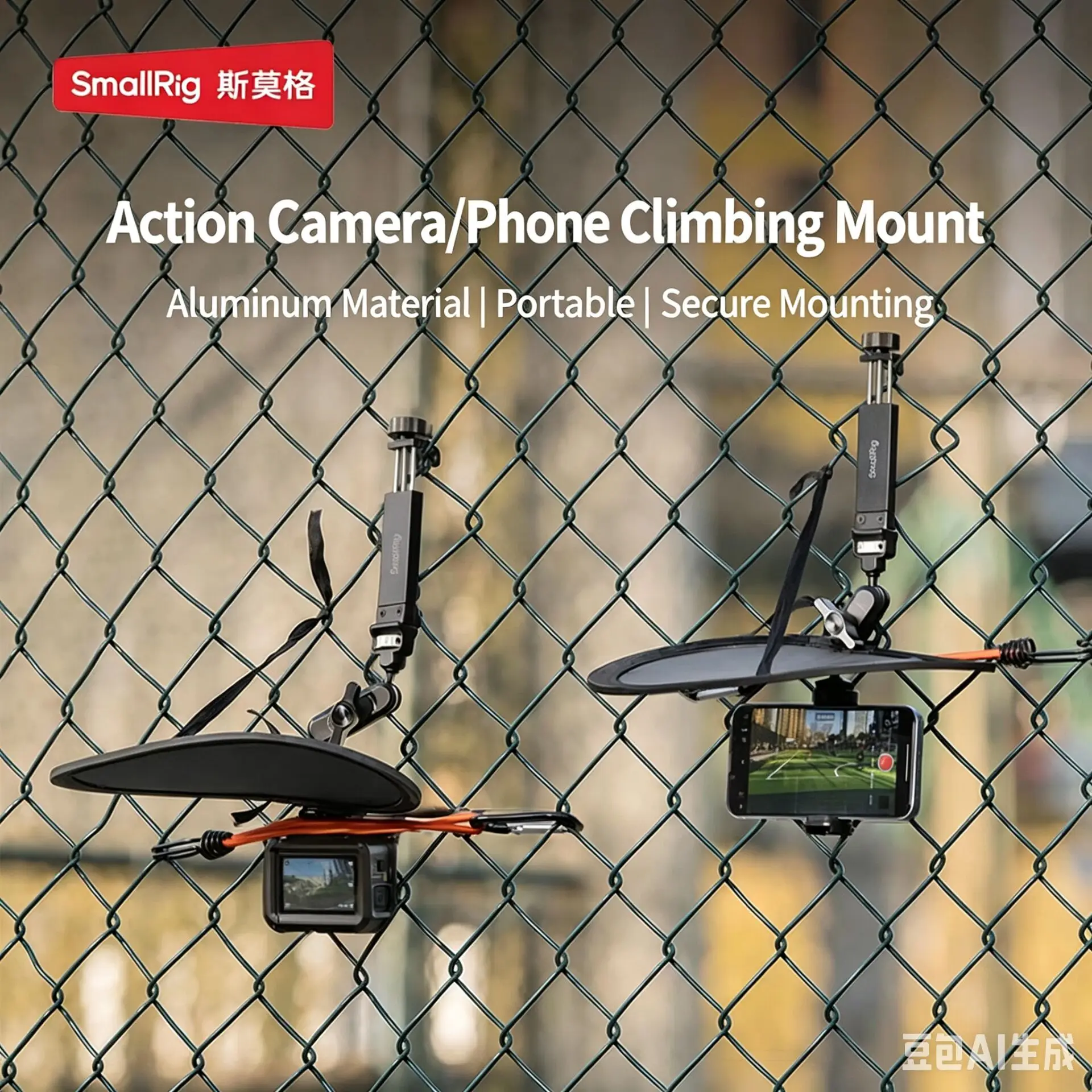 

SmallRig Action Camera Fence Mount for DJI Osmo Action 6/5/4, Phone Video Recording Mount, Mantis-Style Climbing Bracket