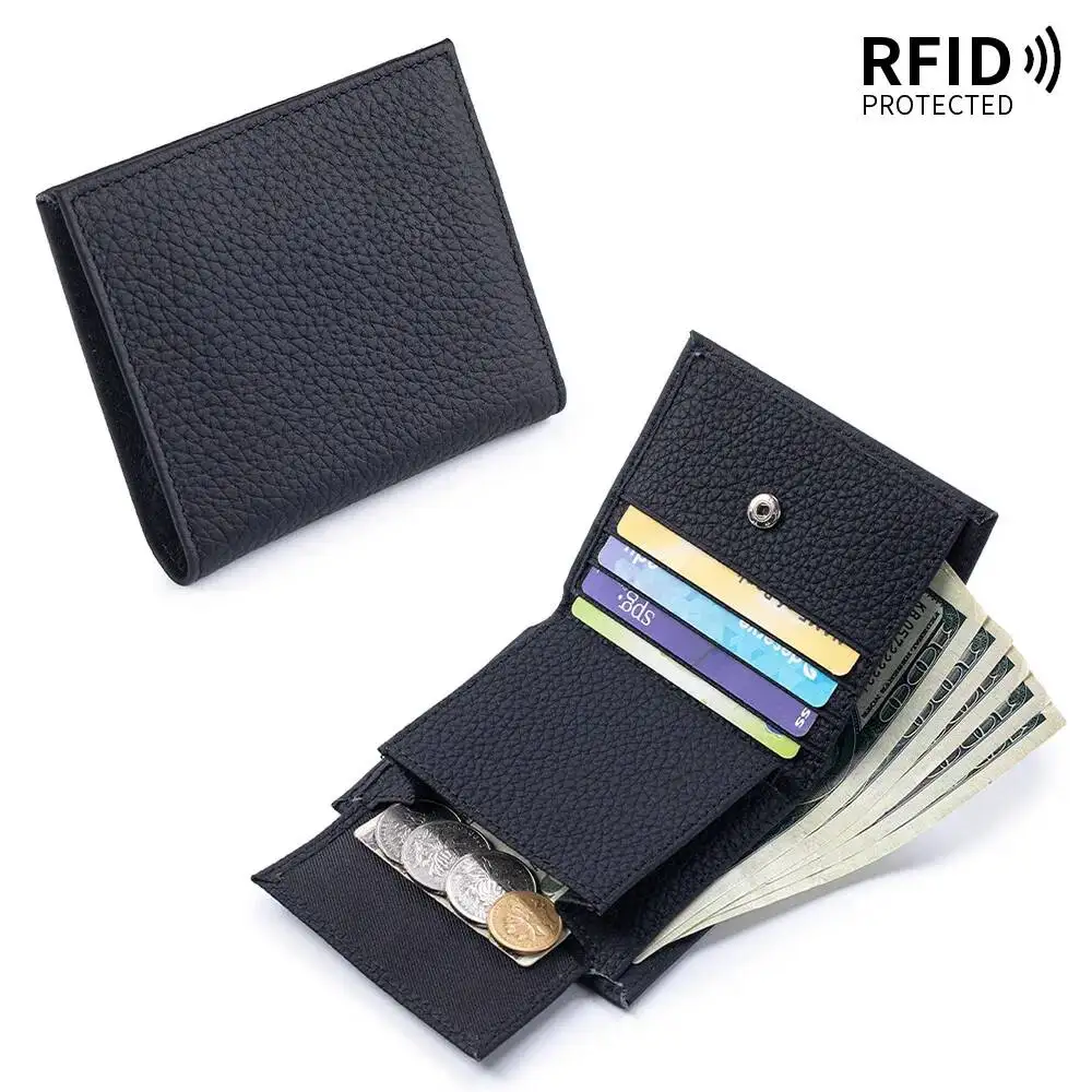 Lady Purse Genuine Leather Ultra-thin Short Wallet Multifunctional Woman Wallet Cowhide Light Luxury Card Holder Coin Purse