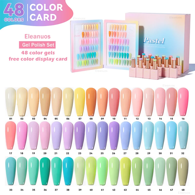 Eleanuos 15ml Gel Nail Polish Set Salon Professional Nail Supplies Set Acrylic Macaron Color UV Gel Lamp UV Led Gel Varnish