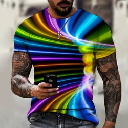 Summer 3D Printed T-shirt Men Women Fashion Graphic Optical Illusion Clothes Short Stylish  Street Tops Tees Men Sports Tees Boy