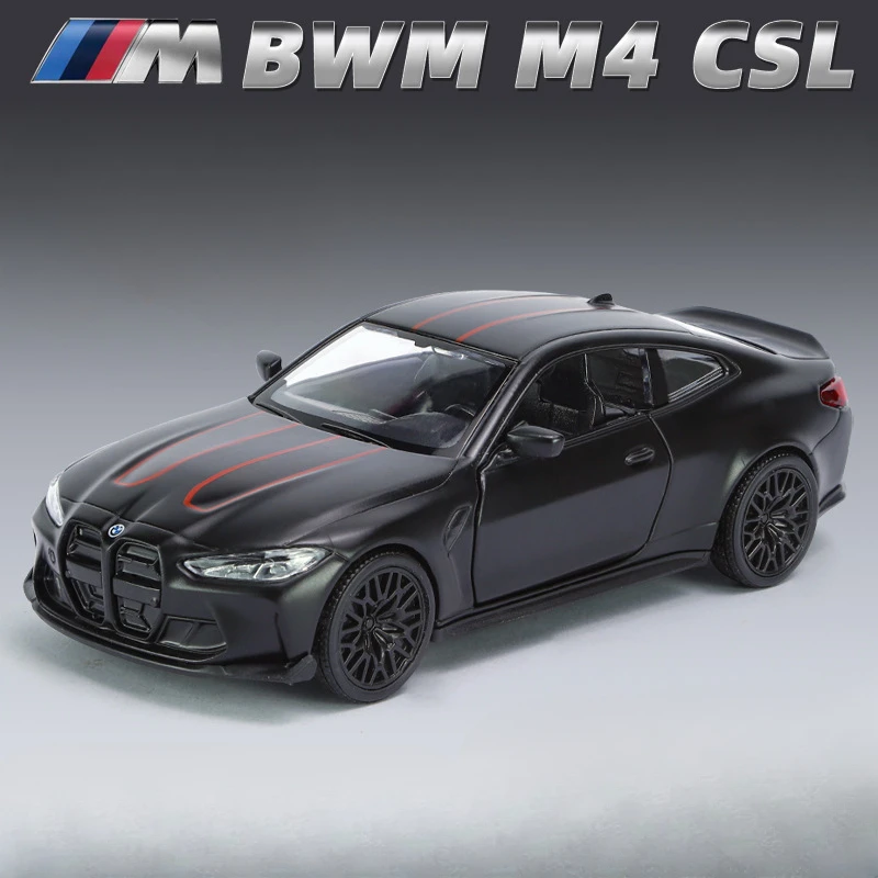 

Коллекционная модель автомобиля BMW M4 CSL, металлическая Игрушечная модель автомобиля для мальчиков, коллективный автомобиль, миниатюрный домашний декор, масштаб 1/36