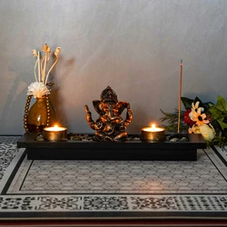 1PC Ganesh Candle Holder Set Fortune Decorations, Vintage Vibe Candles Home Bedroom Decoration, Diwali Table Scented Candles Shi