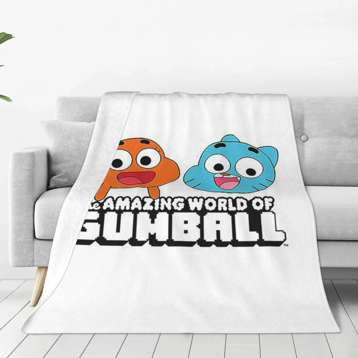 

Одеяло The Amazing World Of Gumball Gumball And Darwin, мягкое теплое фланелевое одеяло для кровати, пикника, путешествий, домашнего дивана