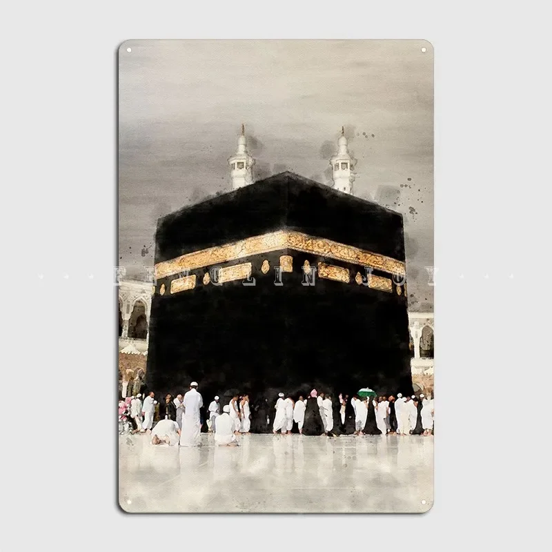 Digital Painting Of Kaaba Metal Sign Painting Décor Designing Club Bar Wall Cave Tin Sign Posters