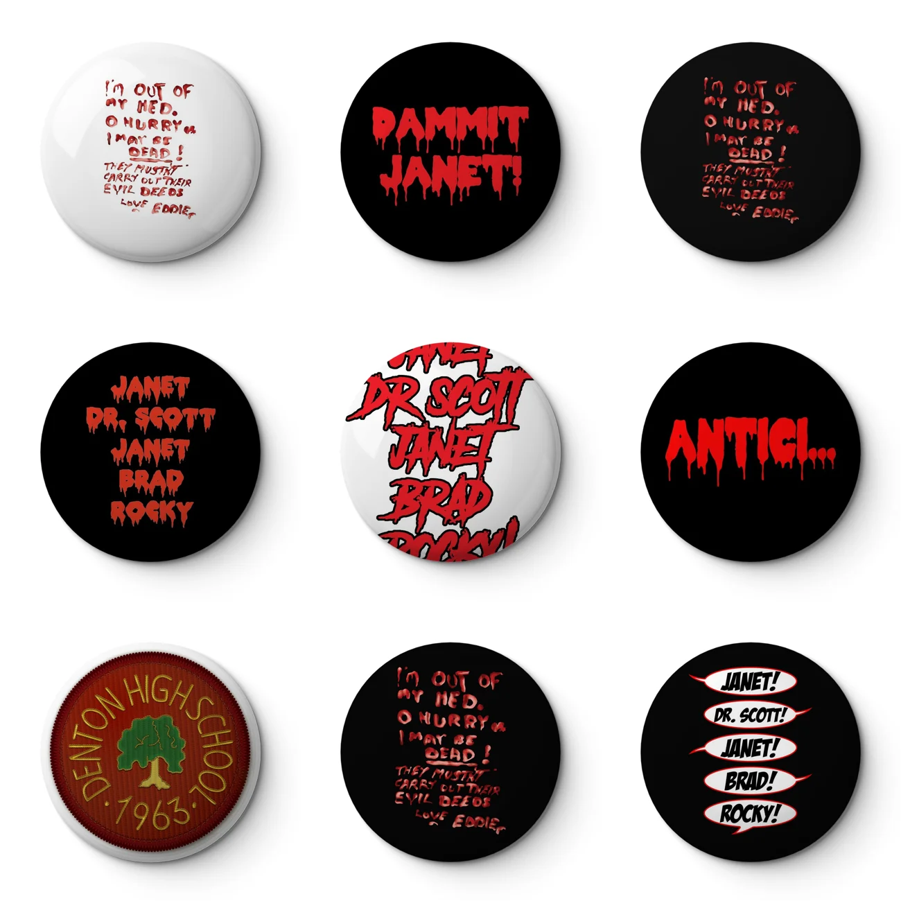 Dr Scotts Note Rocky Horror Picture Show Soft Button Pin Customizable Metal Decor Women Jewelry Gift Cute Funny Hat Lover Lapel