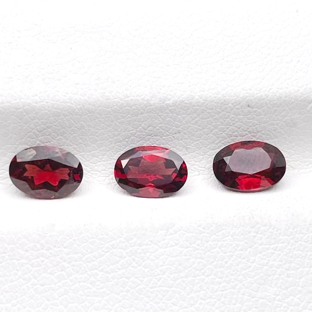 

30pcs 10pcs Real Natural Stone Mozambique Garnet Oval 5x7mm-7x9mm Faceted Eye Clean Semi-precious Loose Gemstone For Jewelry