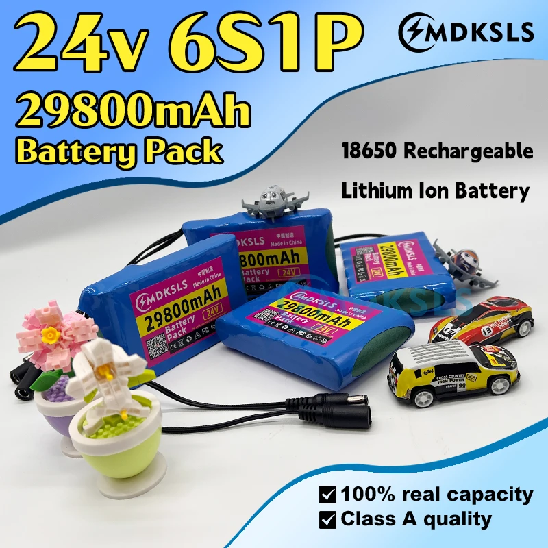 

New 24V 6S1P 29800mah Rechargeable Lithium Ion Battery Pack 50ah Capacity for CCTV Camera Monitor built-in BMSprotection board