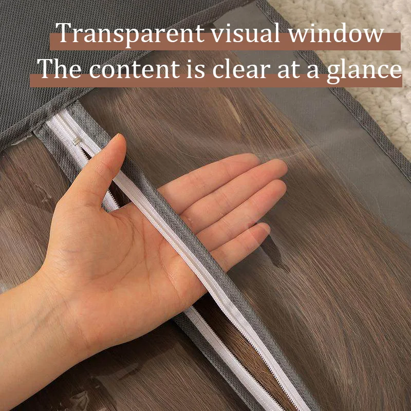 Dust-Proof Wig Storage Bag with Clothes Hanger Included Wig Stand Display Bag for Hair Extensions view 3