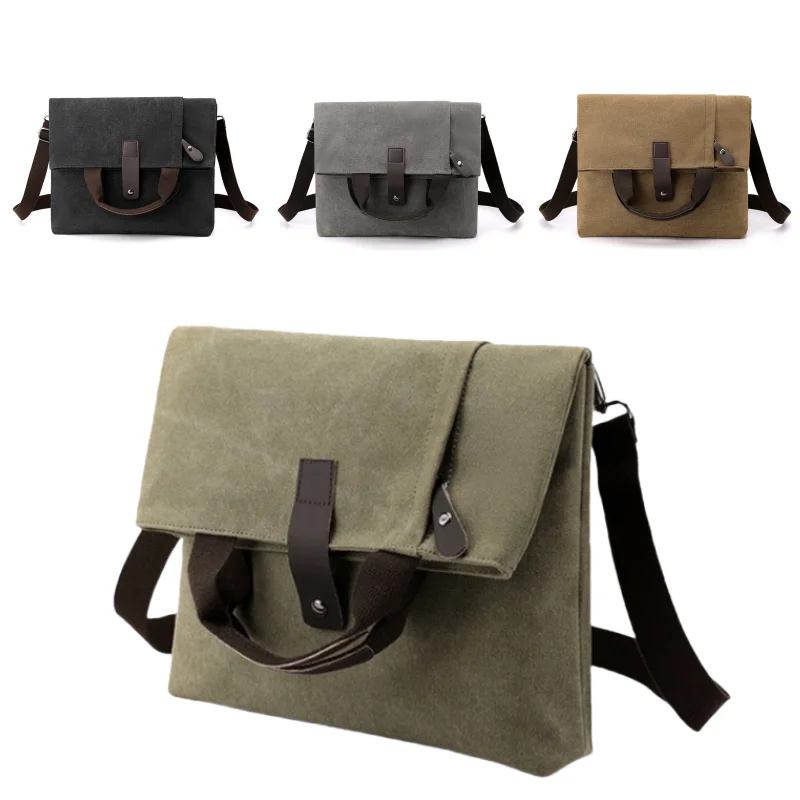 حقيبة كتف واحدة جديدة بسيطة ورجعية للرجال، حقيبة كروس خفيفة الوزن متعددة الوظائف، حقيبة كروس من القماش ذات سعة كبيرة #1