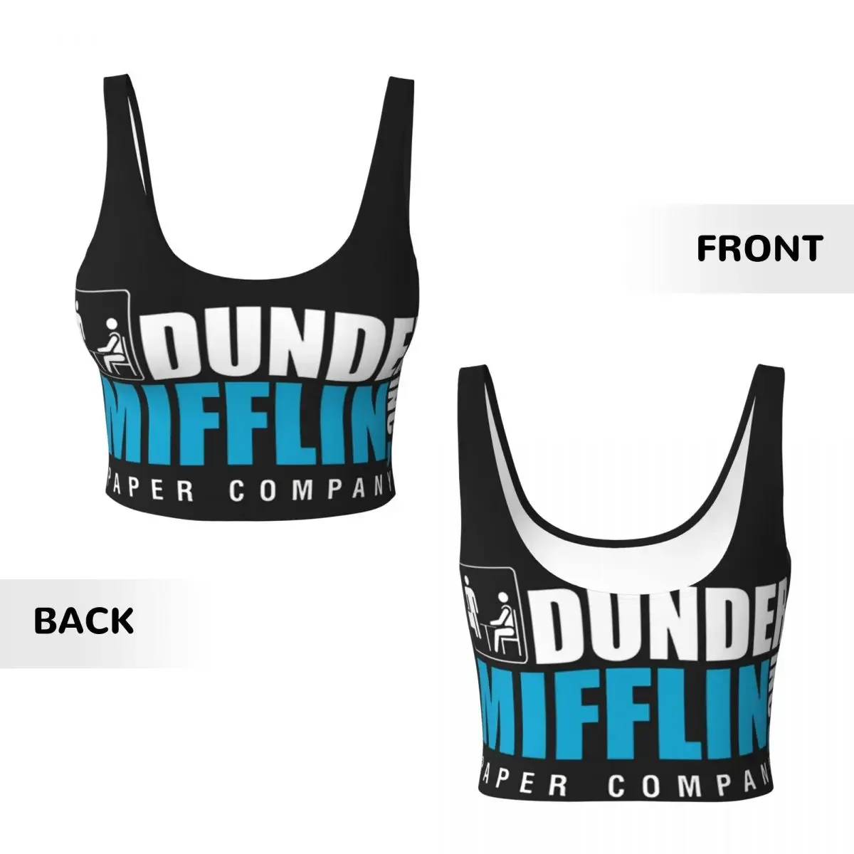 Custom Dunder Mifflin Paper Company Essential Women Sports Vest Bras Gym Workout High Impact Yoga Crop Tank Top