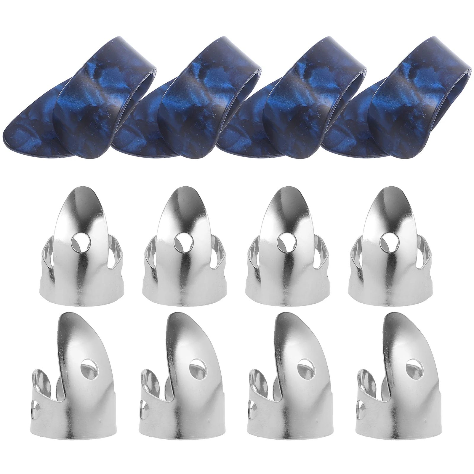 

12pcs Guitar Picks Thumb Finger White Silver Acoustic Electric Bass Ukulele Musical Instrument Accessories