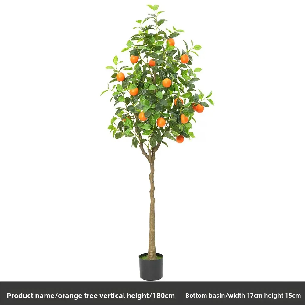 

Nordic Ins Style Fake Lemon Tree Potted Plant for Home Office Living Room Decor Indoor Artificial Green Plant