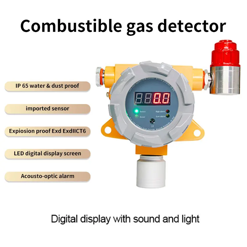 Explosion-proof Detector Gas With Sound And Light Alarm Sensor Detector Gas Shut Off Natural Gas Detector