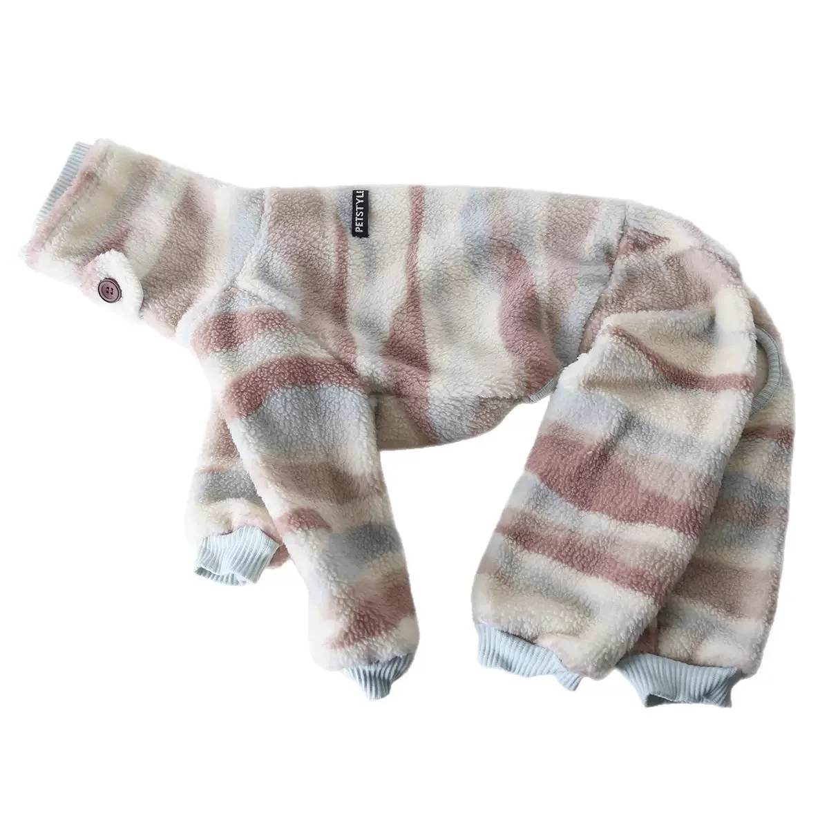 Winterwarm 4-potig jasje voor Italiaanse windhond, fleece kostuum voor Whippet, dikke warme modieuze trui voor middelgrote honden voor de herfst.