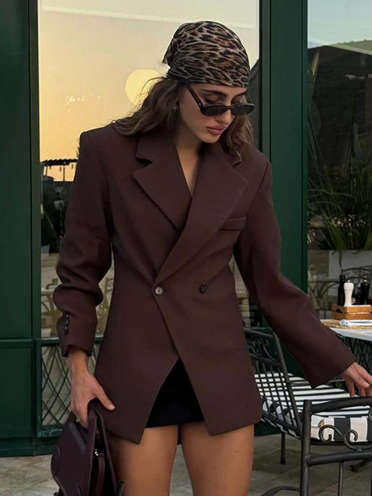 

Women's Suit Jackets 2025 Autumn Winter New Fashion Solid Color Suit Jacket Female High Street Elegant New Coats