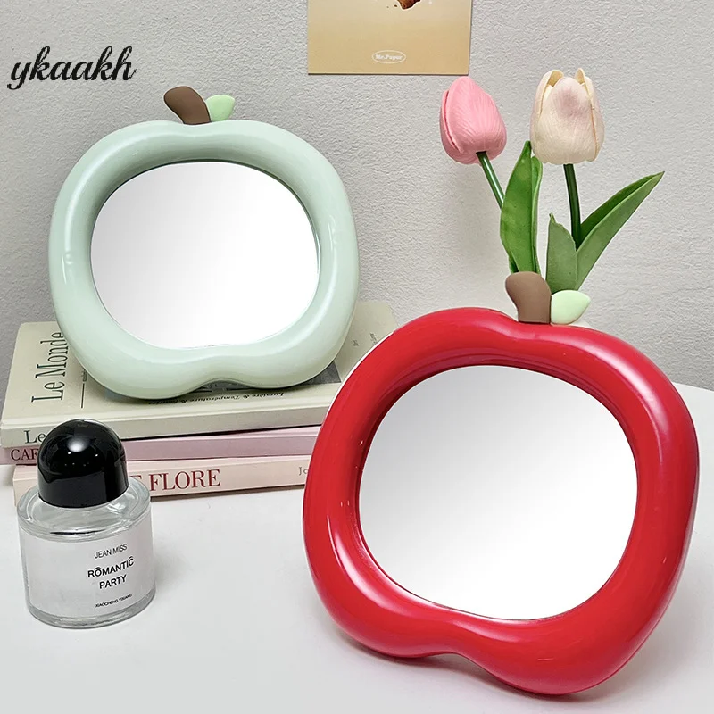 

Ins Decorative Mirror Apple Shape Makeup Mirror Desktop Cosmetic Mirrors For Bedroom Dormitory Desk Accessories Home Decor