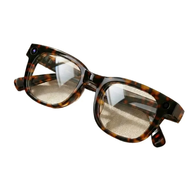 HS600 Pro Smart Glasses 13MP Camera AI Object Recognition Real Time Translation Tortoiseshell Frame Hands Free Video