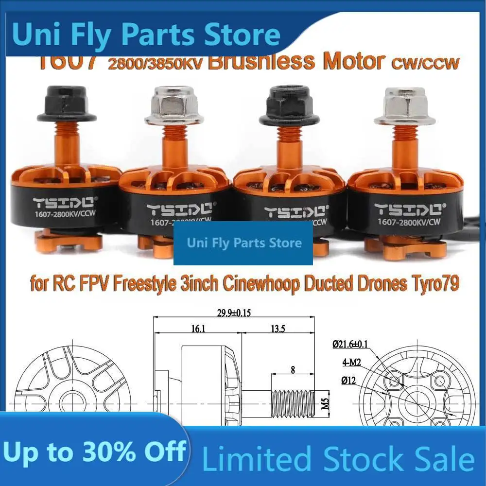 Moteur sans balais léger 1103 1104 1204 1303 1404 1505 1507 1604 1607 pour drone de course FPV RC, quadricoptère RC, DIY RC UpgUniFly