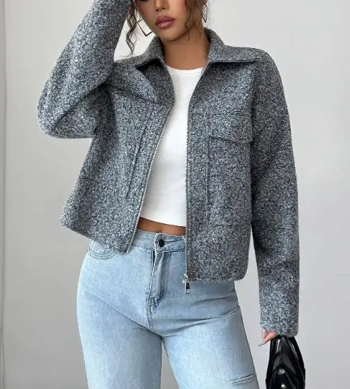 

2025 Autumn and Winter Elegant Style Long Sleeved Jacket Small Coat Women's Clothing