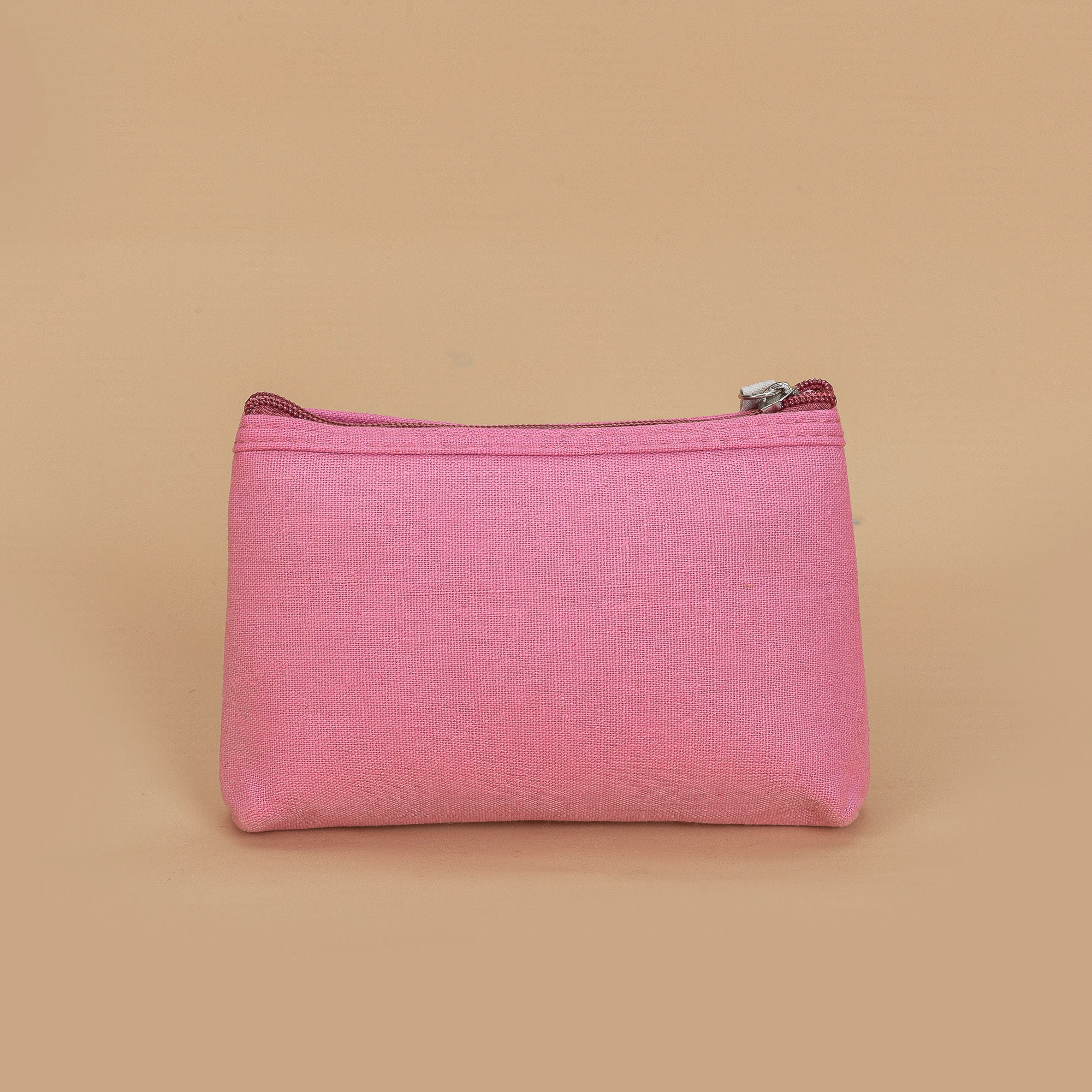 Wholesale Minimalist Canvas Letter Makeup Bag Women Portable Toiletries Bag Zipper Mobile Phone Bag