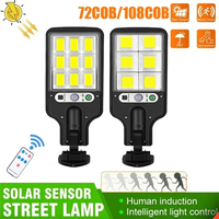 ABVT-108 COB Sensor Street 3 Light Modes Outdoor Waterproof Security Solar Lamps Remote Control Light