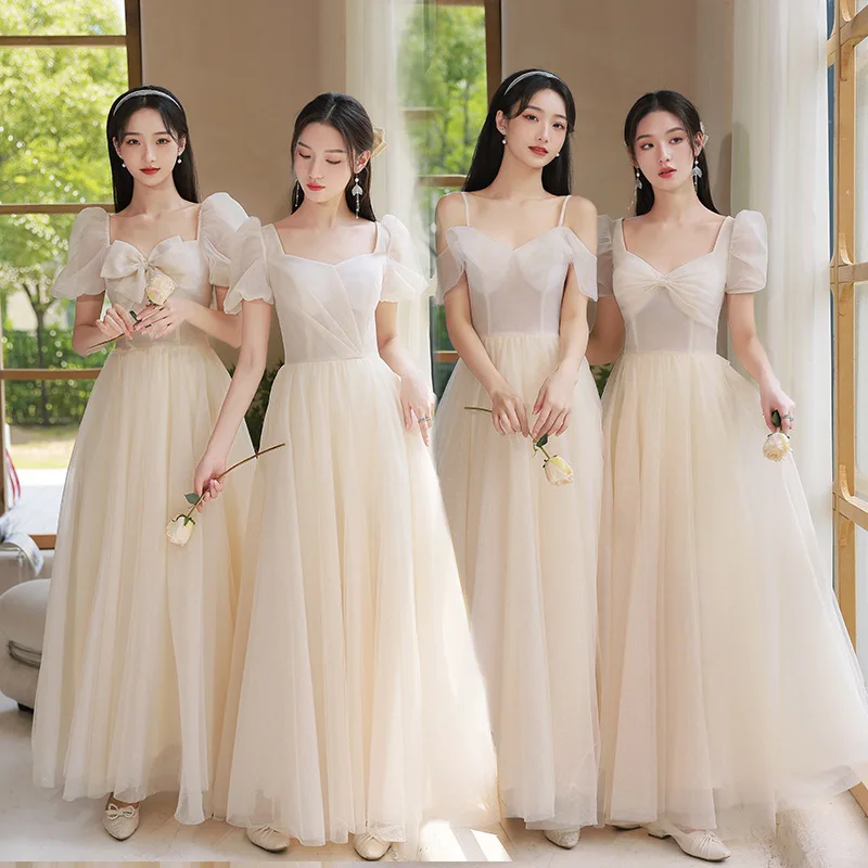 Short Sleeves Bridesmaid Dresses A-line Floor Length Wedding Party  Simple Elegant Vestidos Dama De Honra Customized