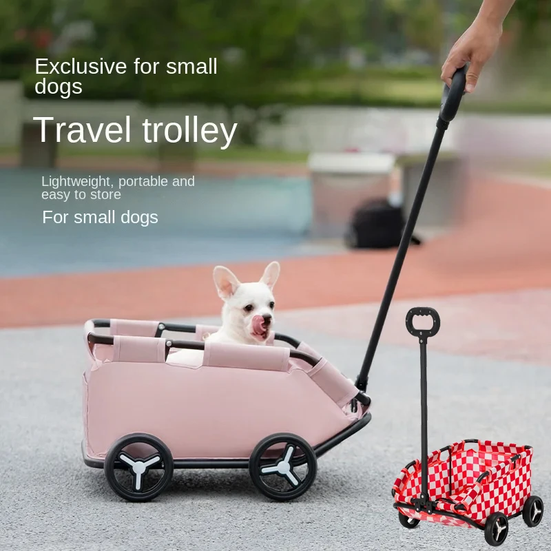 

Outdoor Small Pet Stroller Dog Cat Teddy Baby Stroller Travel Dog Car Disabled Injured Pet Lightweight Small Folding Trolley