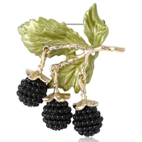 Classic Enamel Blackberry Pendant Brooches for Women Unisex Plant Fruit Pins Banquet Party Backpack Gifts Jewelry Accessories