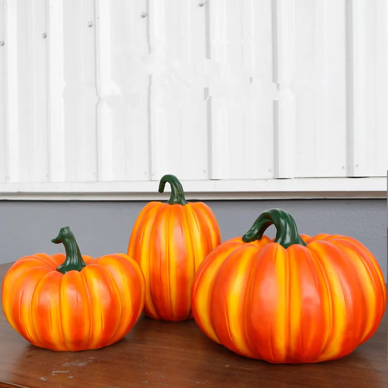 Halloween Pumpkin Statue Handicrafts Wave Point Pumpkin Sculpture Morden Resin Crafts Office Home Interior Decor Gifts Props