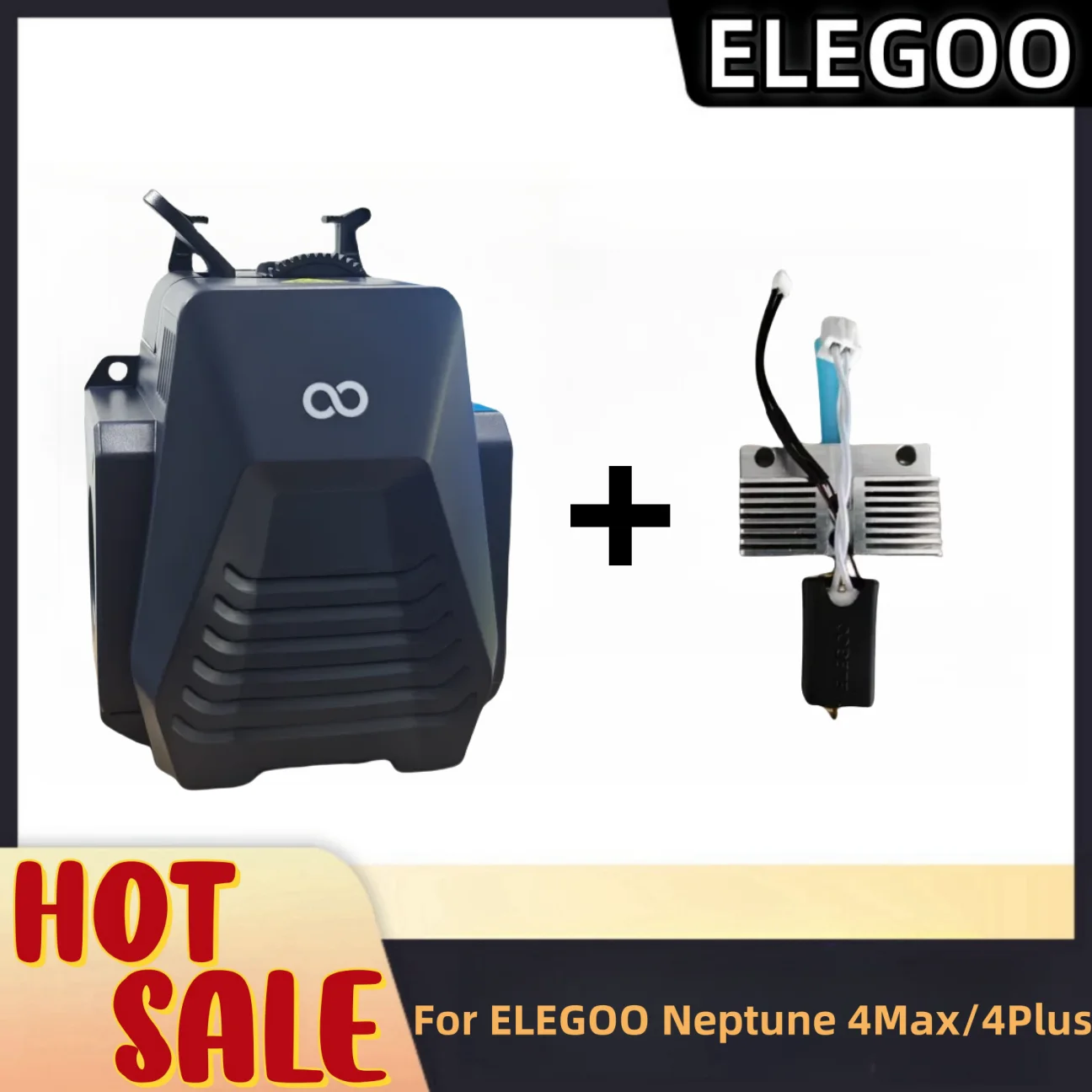 

ELEGOO 3D Printer Extruder Neptune 4 Max With 1pcs Hotend Kit assembled twin gear direct drive extruder official 3D printer